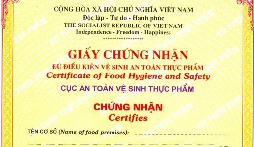 Không có Giấy chứng nhận VSATTP bị phạt như thế nào